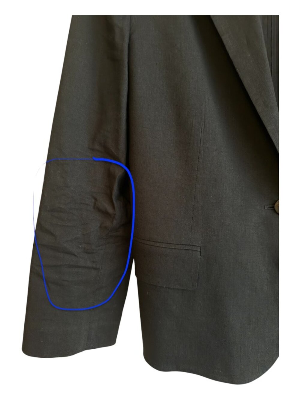 Theory unlined shrunken black linen blend blazer. Size 10. - Picture 8 of 11